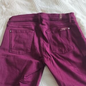 7 For All Mankind Dark Red Skinny Jeans Size 30